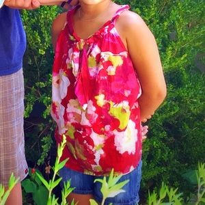 Gap Abstract floral sleeveless tie shirt 8(M)